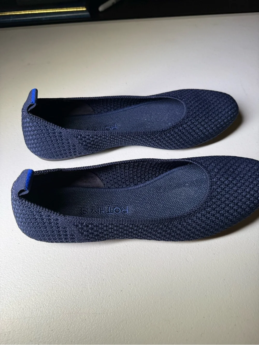 Rothy's Navy Knit Slip-On Ballet Flats